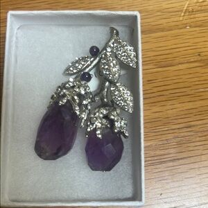 Elegant Silver and Purple brooch